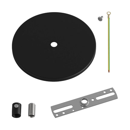 Kynda Light Ultradunne Plafondkap voor 1 snoer (Ø126 mm) | Zwart (mat)