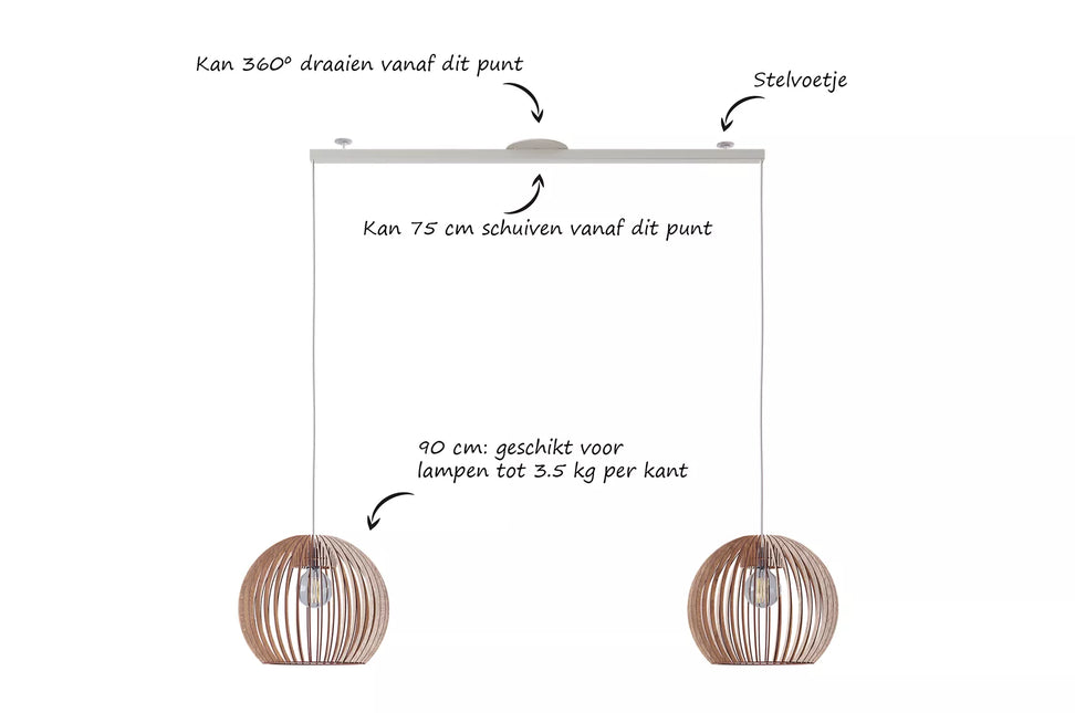 Lightswing Lightswing® Twin Wit | Ophangsysteem 2 lampen