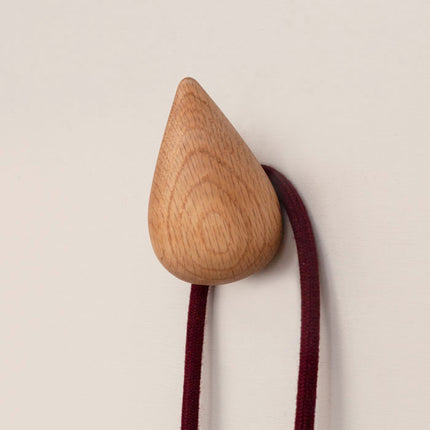 Normann Copenhagen Dropit Wandhaak - set 2 stuks | Hout nature (Large)